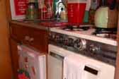 1962 Shasta Compact Trailer, Wood Cabinets in Kitchen Area